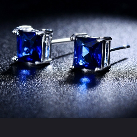 Sapphire earrings women's - Picture 2 of 6